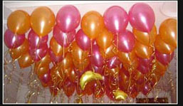 Pink & Orange with Gold Stars & Moons Ceiling Balloons