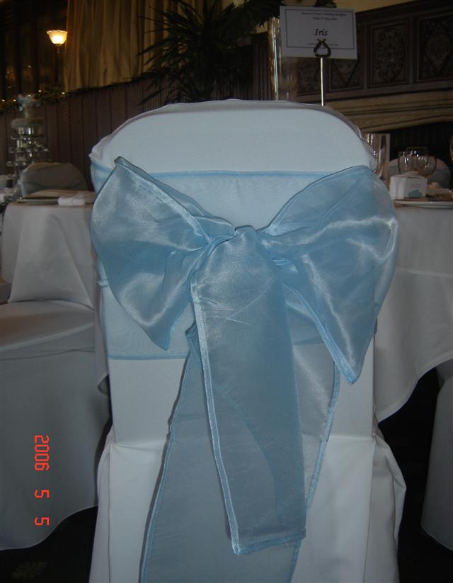 Decorated Chairs with Light Blue Bows