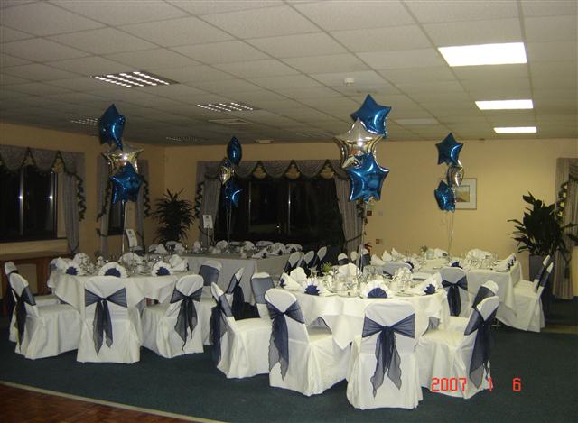 Navy and White Chair Decorations